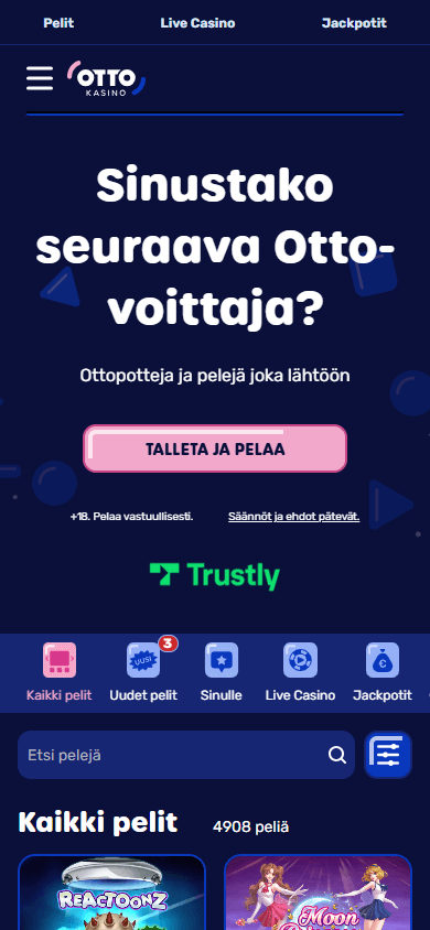 Otto_Casino_homepage_mobile