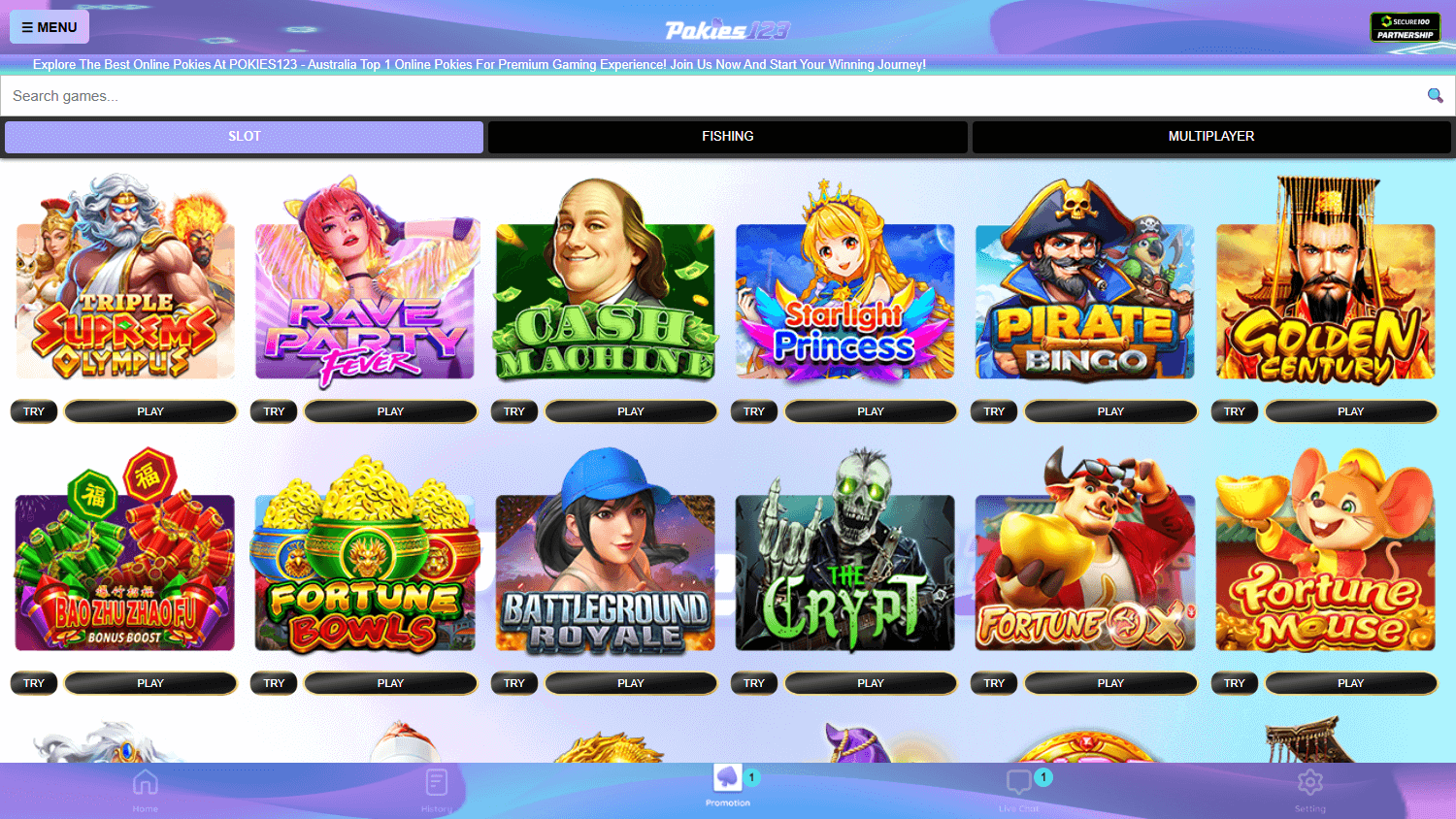 Pokies123_Casino_game_gallery_desktop