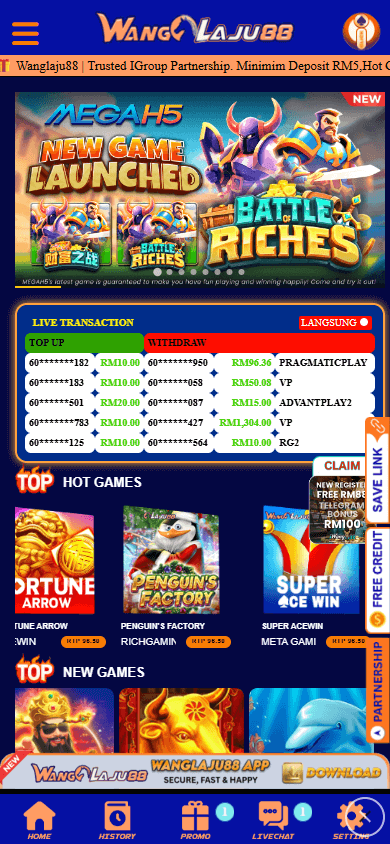 wanglaju88_casino_homepage_mobile