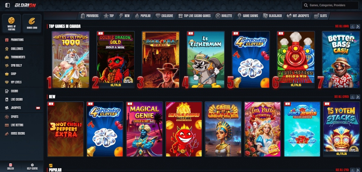 Glorion allows casino deposits and withdrawals with Interac