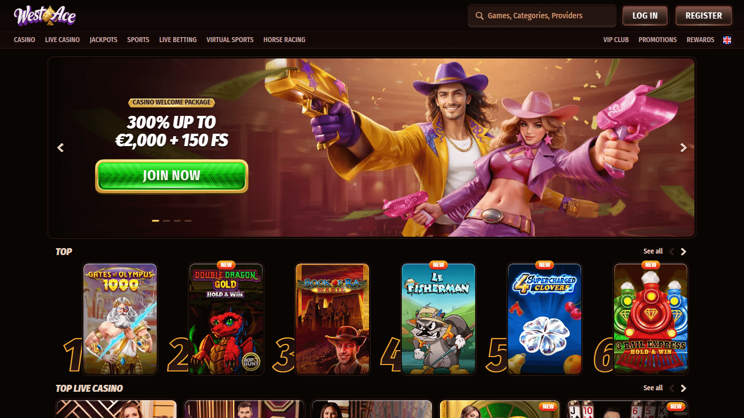 WestAce_Casino_homepage_desktop