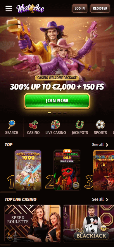 WestAce_Casino_homepage_mobile