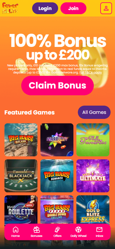 Fever_Slots_Casino_homepage_mobile
