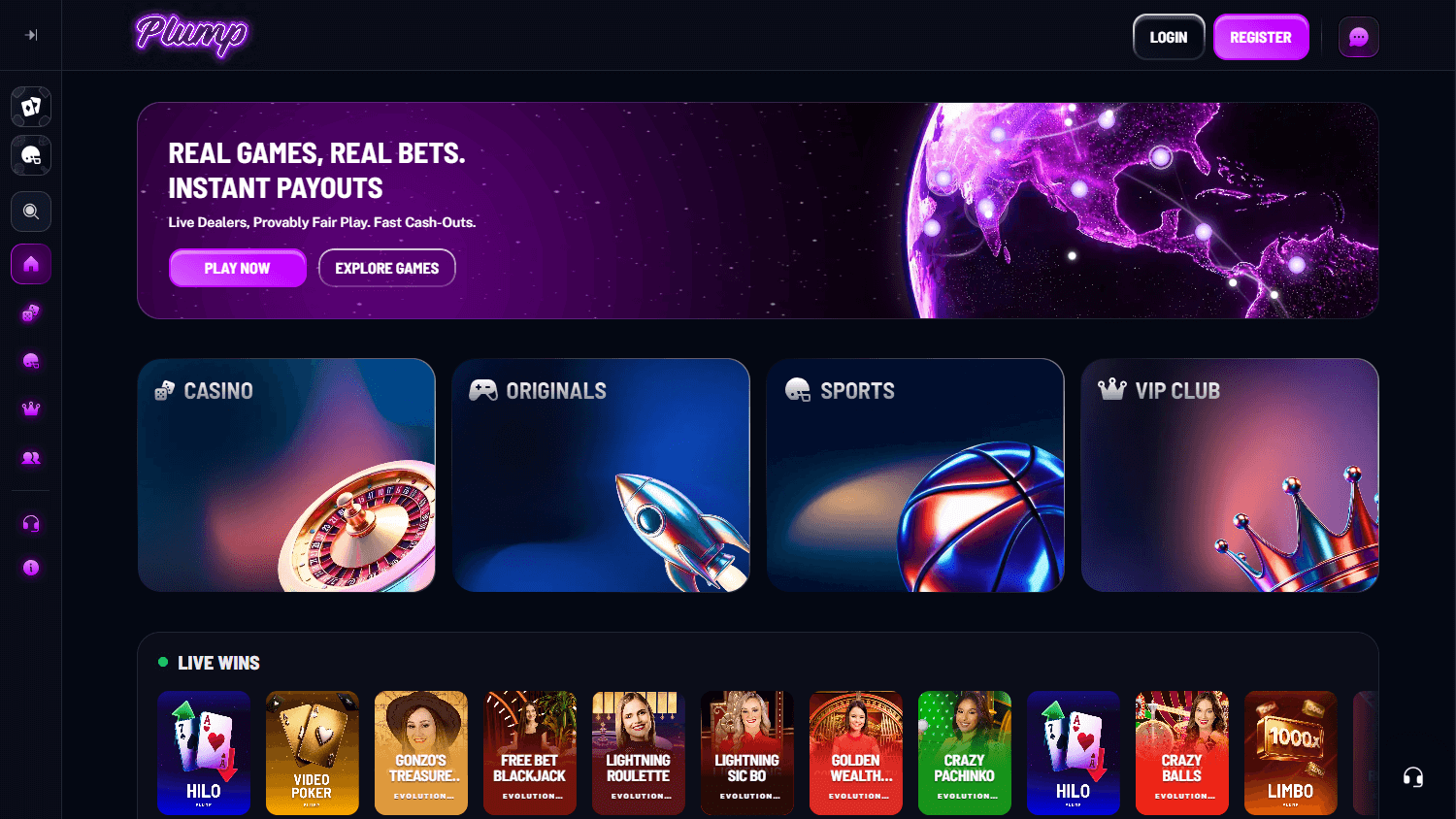 Plump_Casino_homepage_desktop