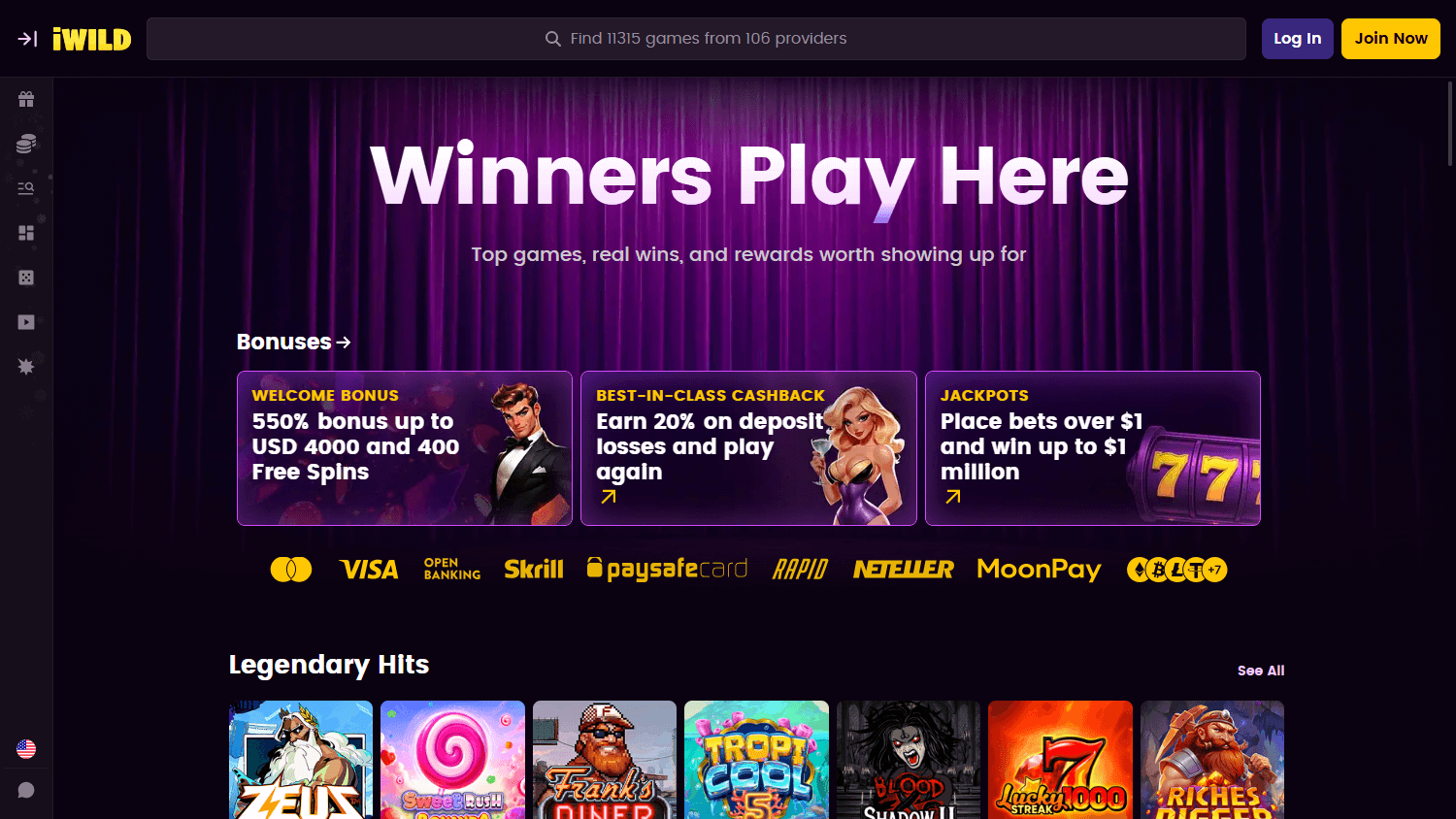 Das Glücksrad bei iWild Casino: Bonuschancen im Test