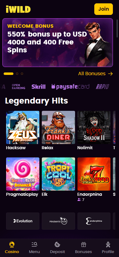 iWild_Casino_homepage_mobile