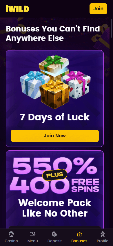 iWild_Casino_promotions_mobile
