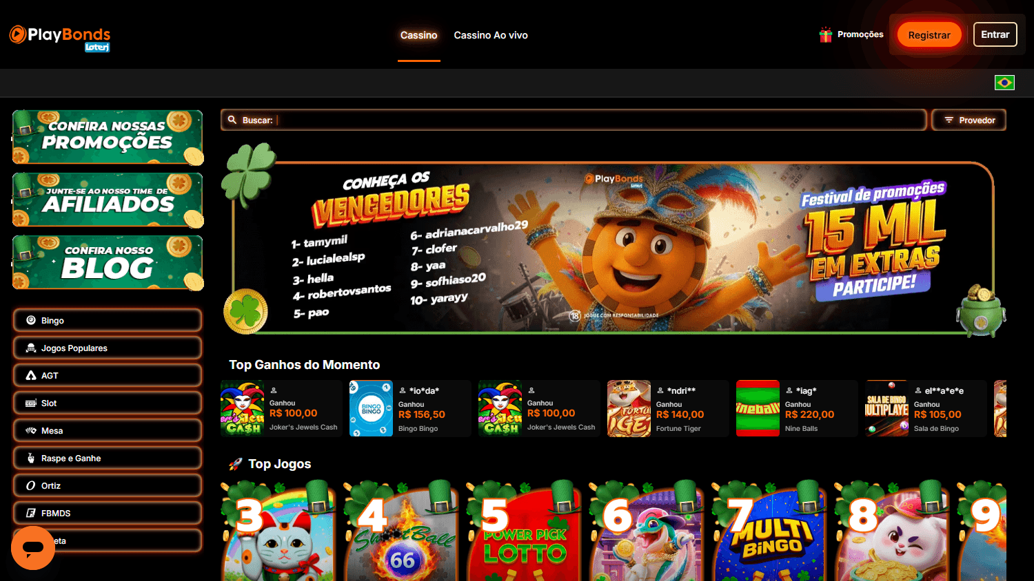 Playbonds_Casino_homepage_desktop