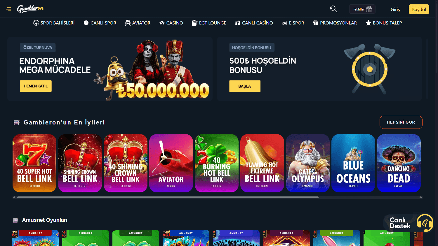gambleron_casino_homepage_desktop
