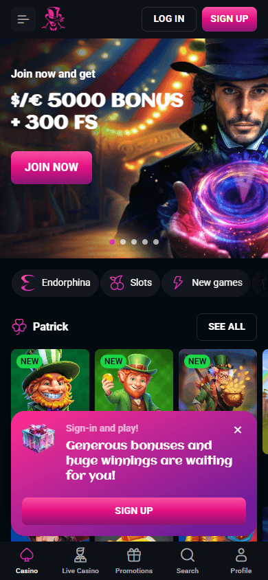 spinsup_casino_homepage_mobile