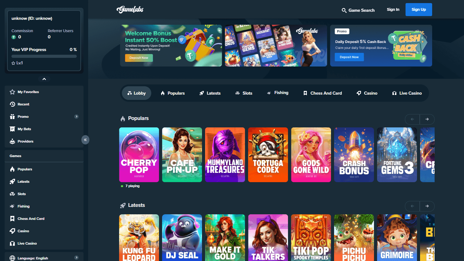 gamelabs_casino_homepage_desktop