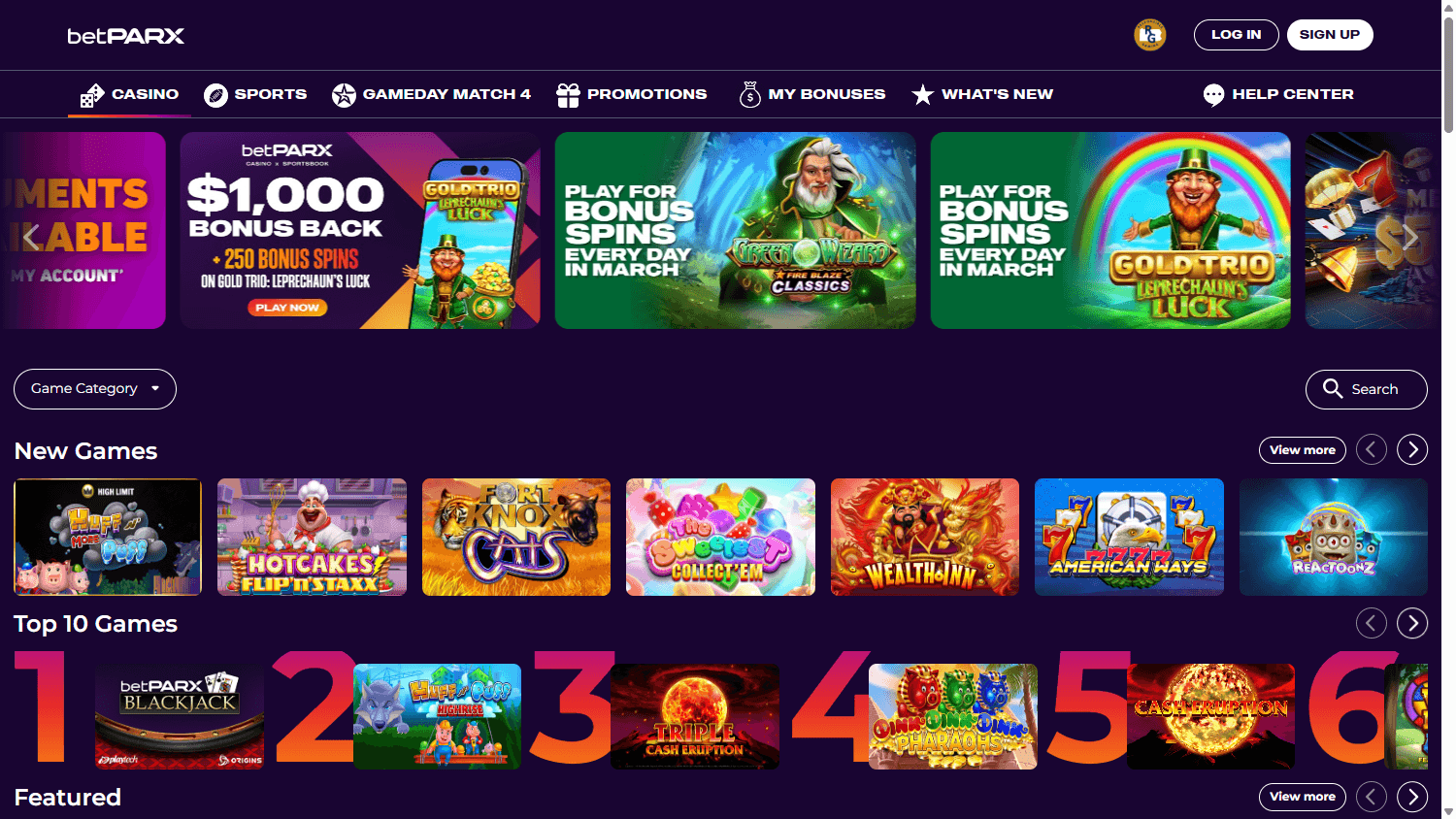 betparx_casino_pa_homepage_desktop