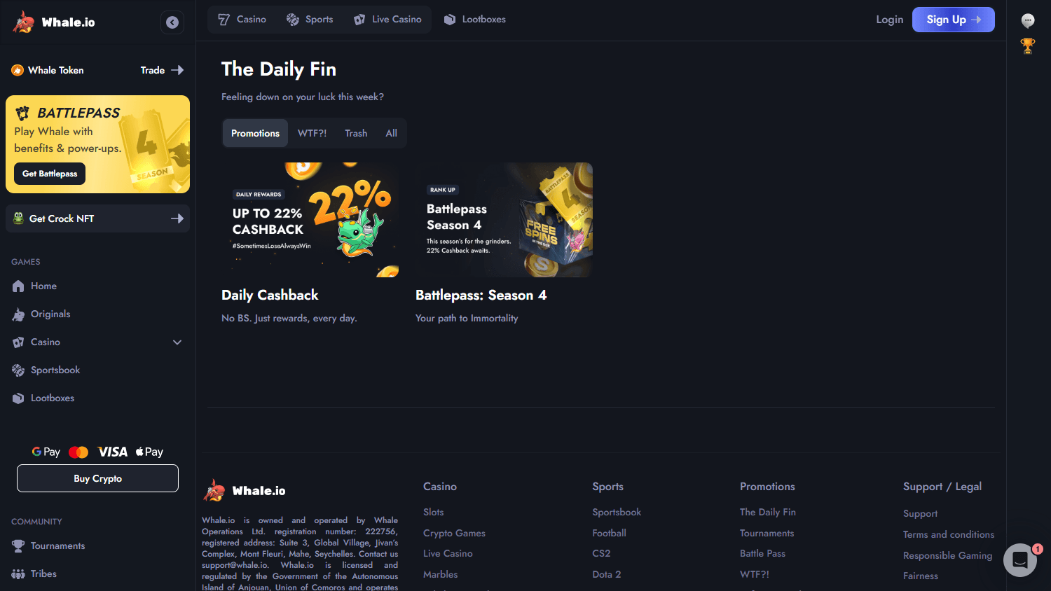 Whale.io_Casino_promotions_desktop