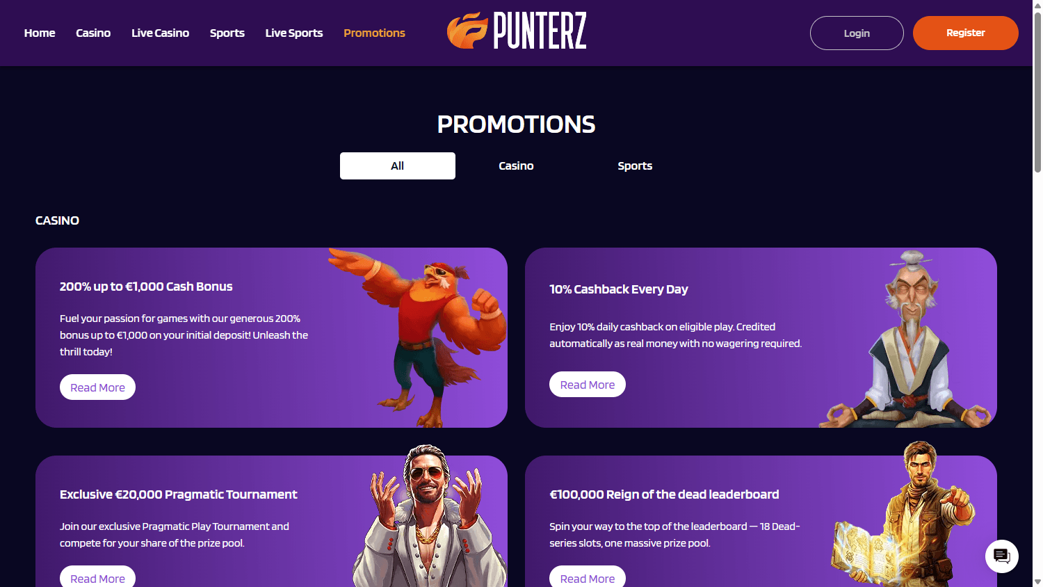 Punterz Casino kampanjer