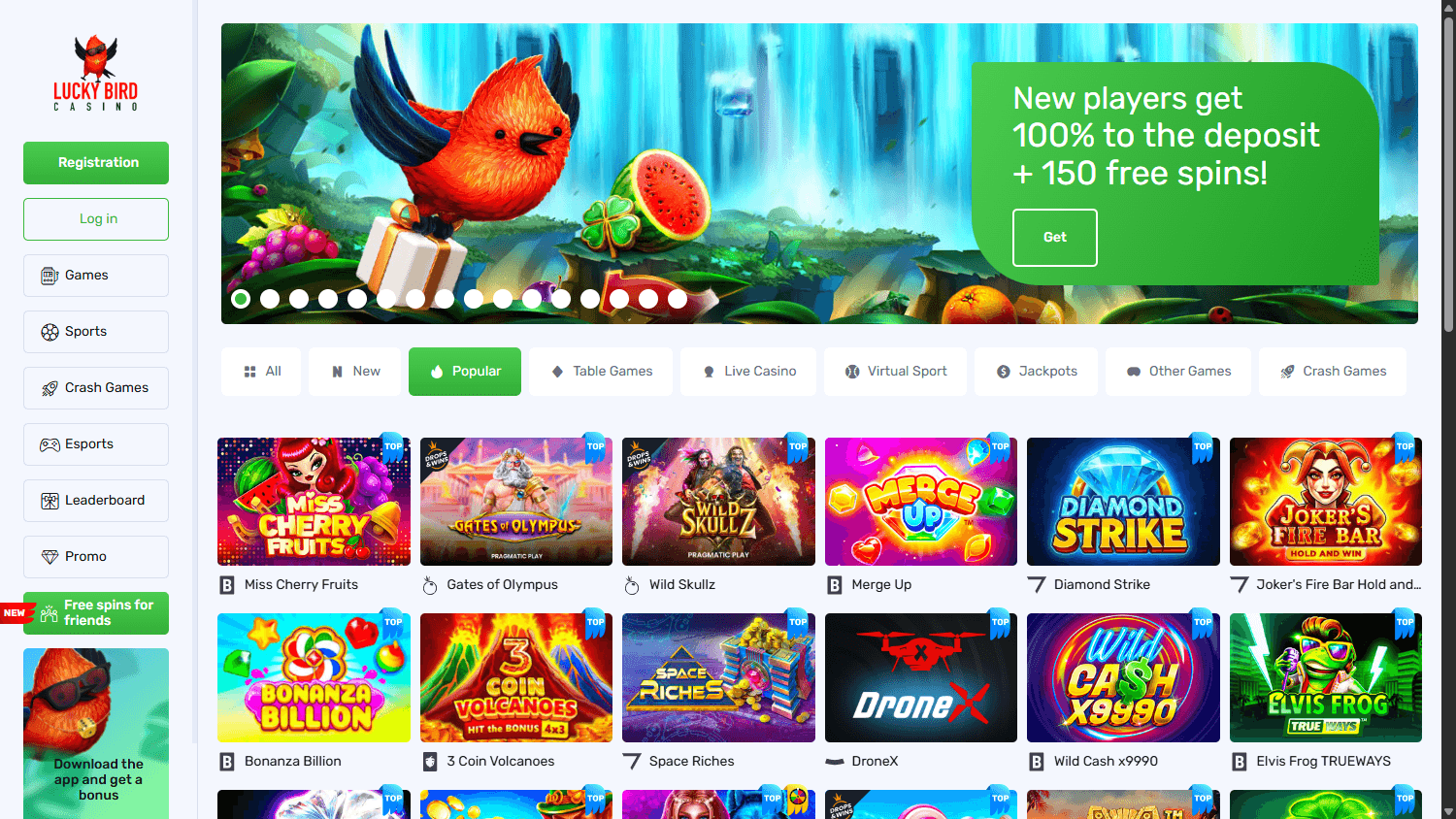 luckybird_casino_homepage_desktop