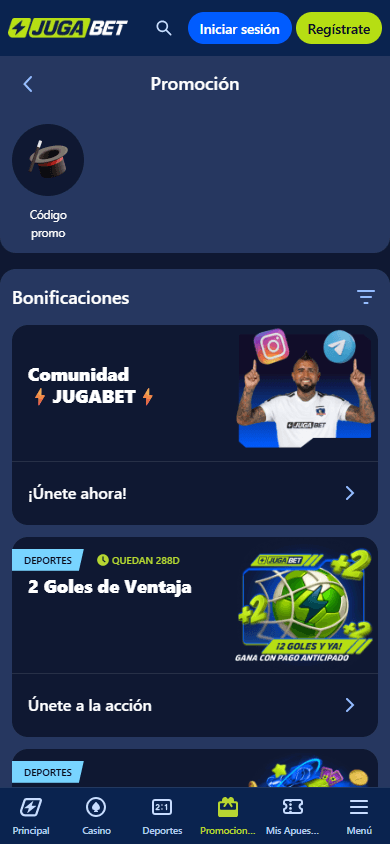 Promociones de JugaBet en móvil