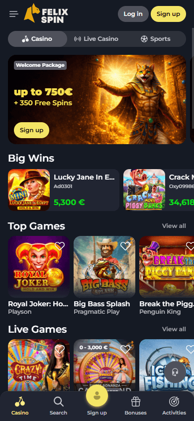felix_spin_casino_homepage_mobile