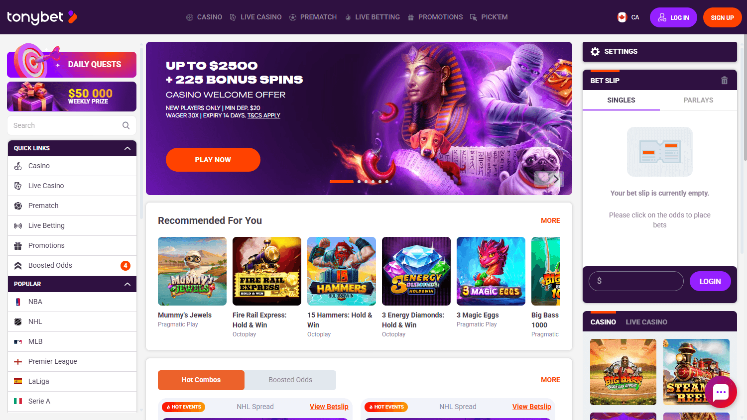 tonybet_casino_on_homepage_desktop