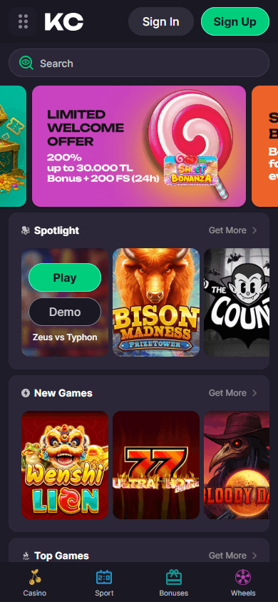 kraken.casino_homepage_mobile