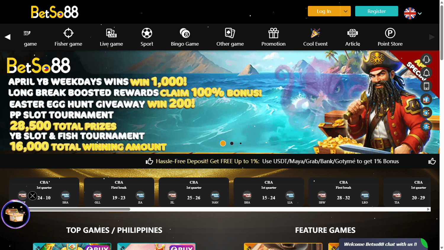 Betso88_Casino_homepage_desktop