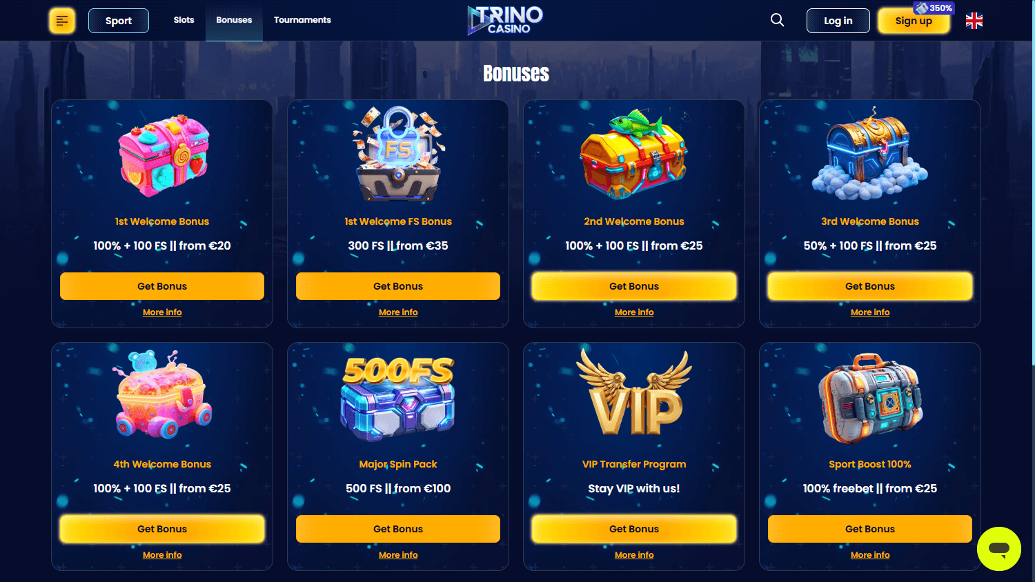 erhalte Trino Casino wöchentlicher bonus werbung