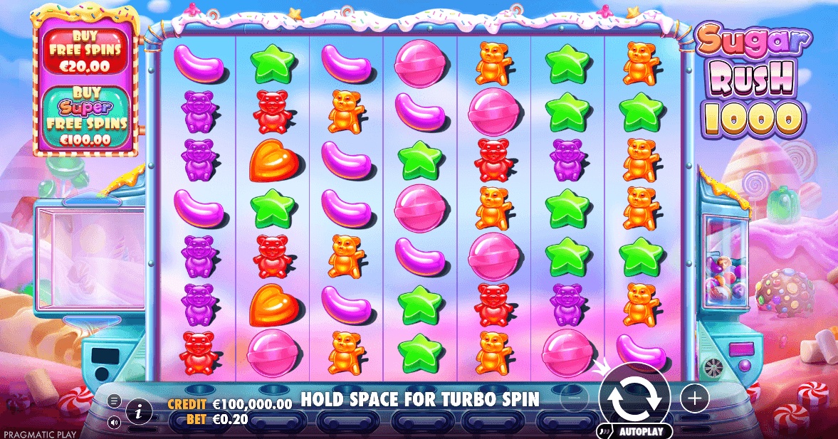 Use your no deposit bonus on Pragmatic Play's Sugar Rush 1000 slot at Slotoro Casino in Canada