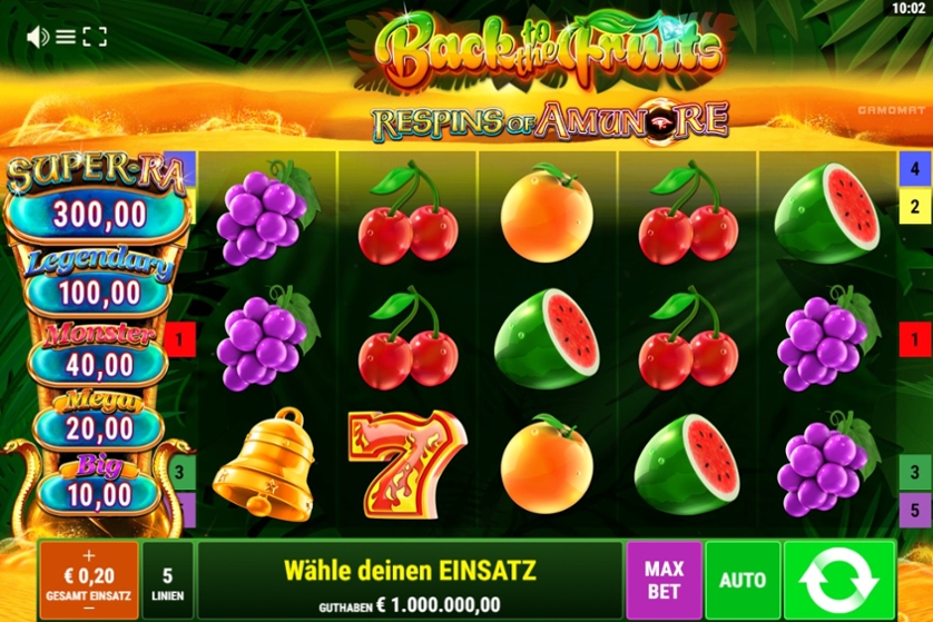 Spielen Sie Back To The Fruits - Respins Of Amun-Re Kostenlos Im Demo Mode Von Gamomat Spielen Sie Back To The Fruits - Respins Of Amun-Re Kostenlos Im Demo Mode Von Gamomat