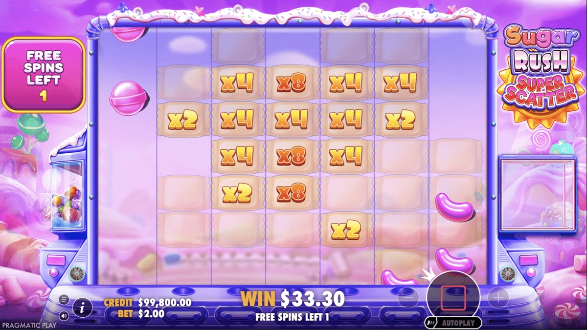 Multipliers are sticky during Free Spins