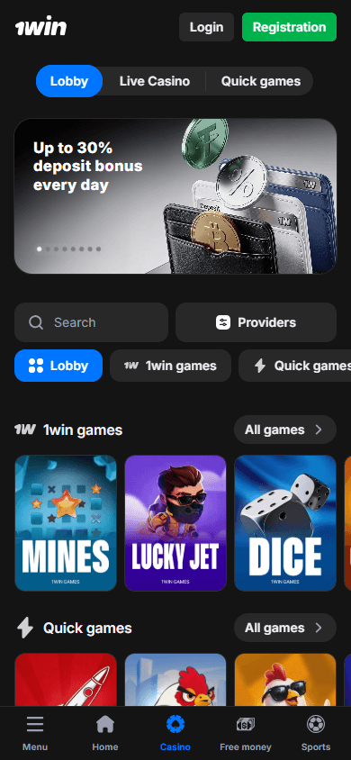 1win casino login