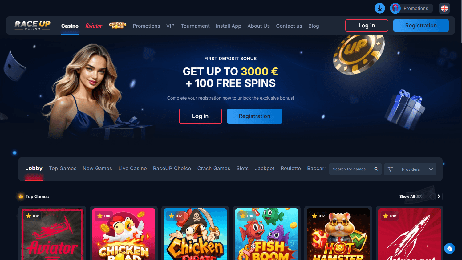 RaceUp_Casino_homepage_desktop