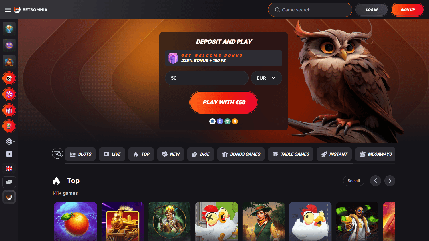 Betsomnia_Casino_homepage_desktop