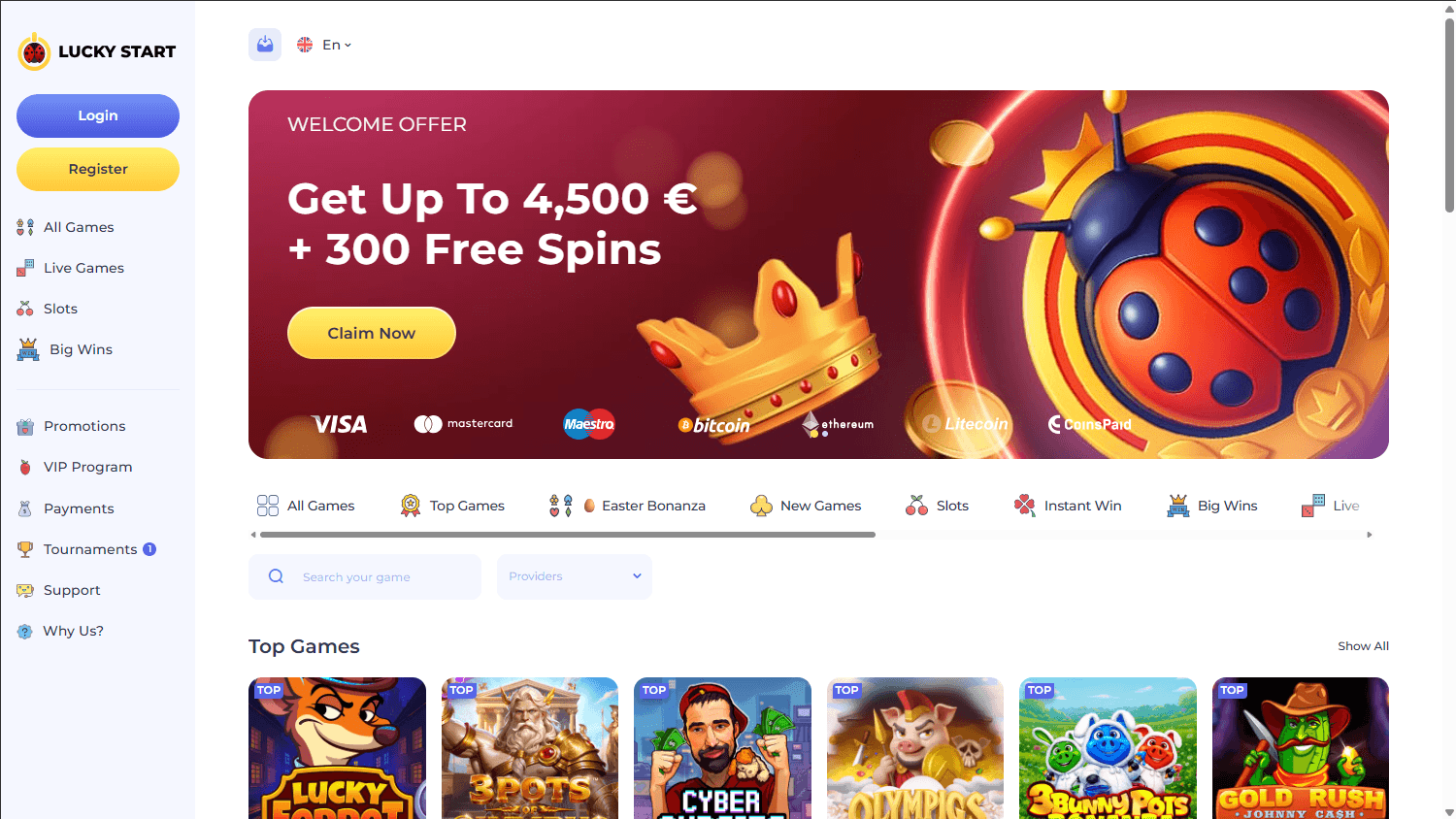 LuckyStart_Casino_homepage_desktop