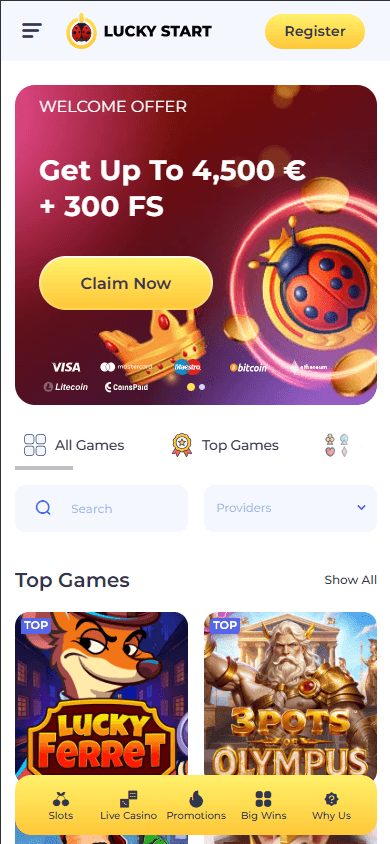 LuckyStart_Casino_homepage_mobile