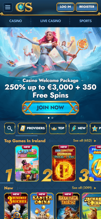 Casea_Casino_homepage_mobile