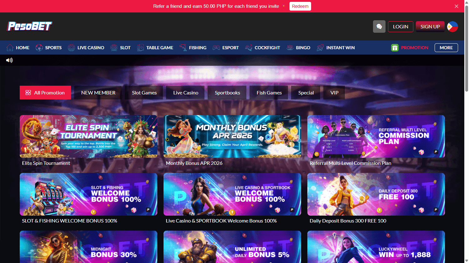 pesobet_casino_promotions_desktop