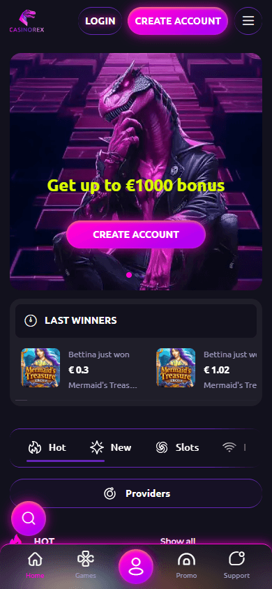 Casinorex_homepage_mobile