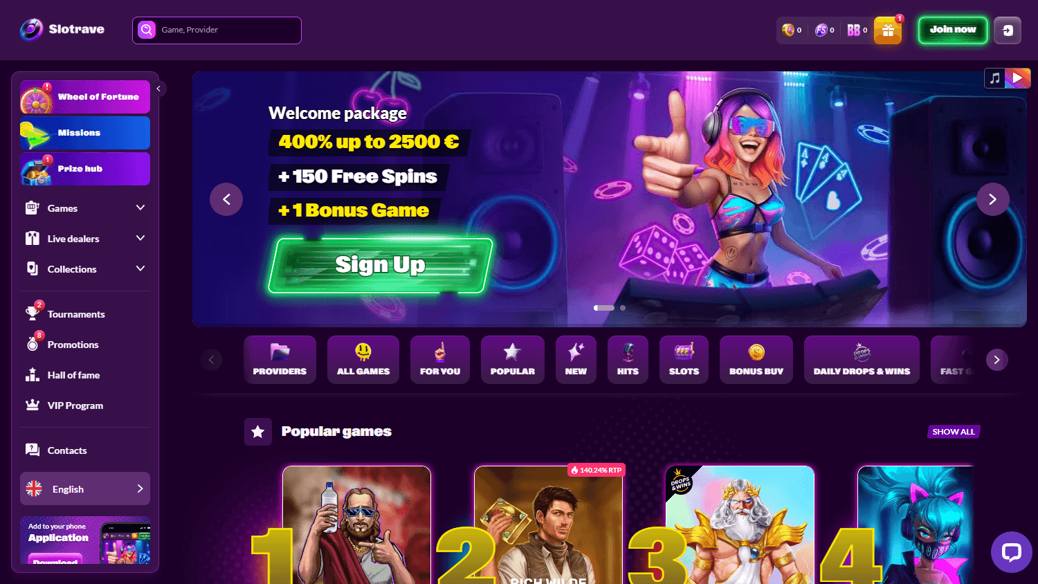slotrave_casino_homepage_desktop