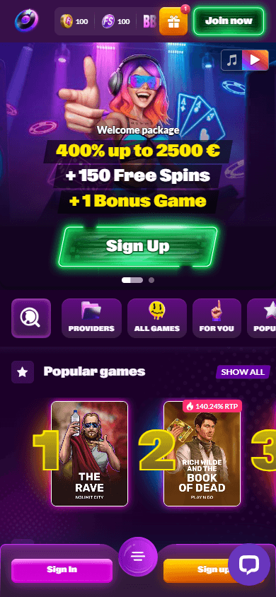 slotrave_casino_homepage_mobile
