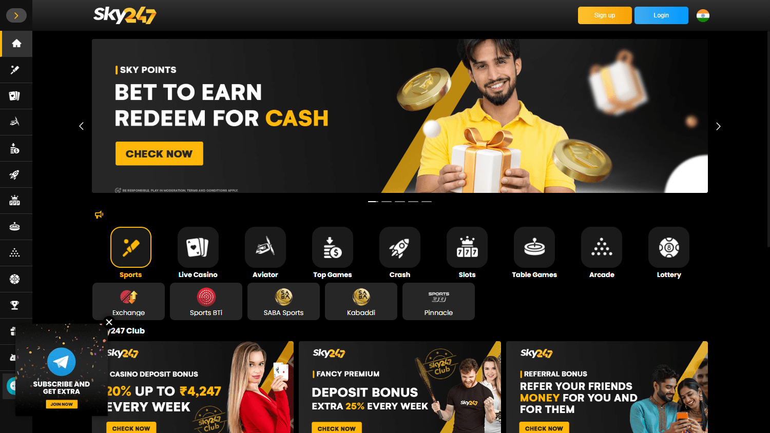 Sky247_Casino_homepage_desktop