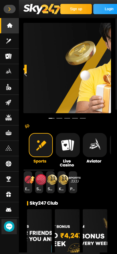 Sky247_Casino_homepage_mobile