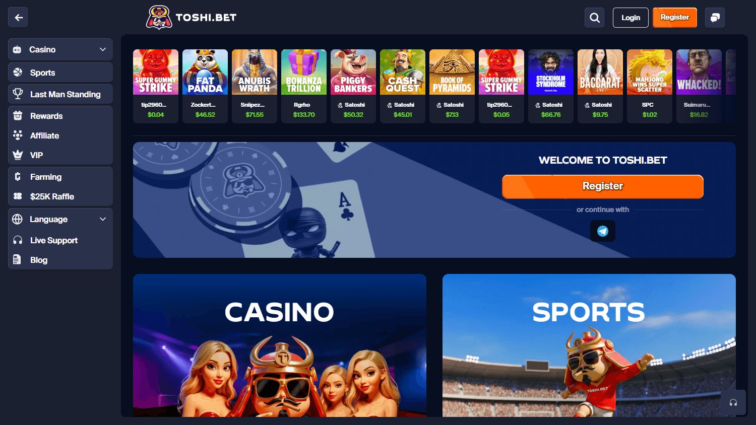 toshi_bet_casino_homepage_desktop