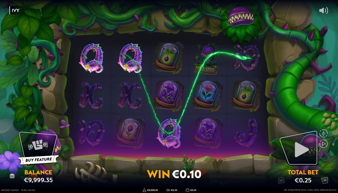 Five-reel, three-row slot with 25 win lines