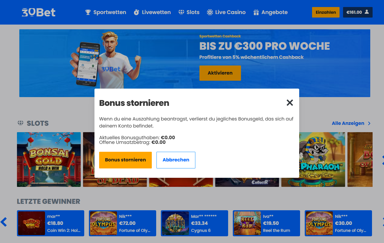 30bet bonus