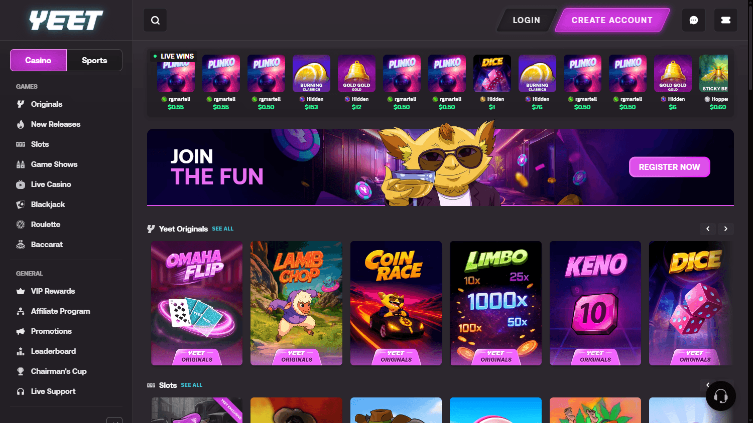 Yeet Casino Player Portal: A Review for Canadian Players