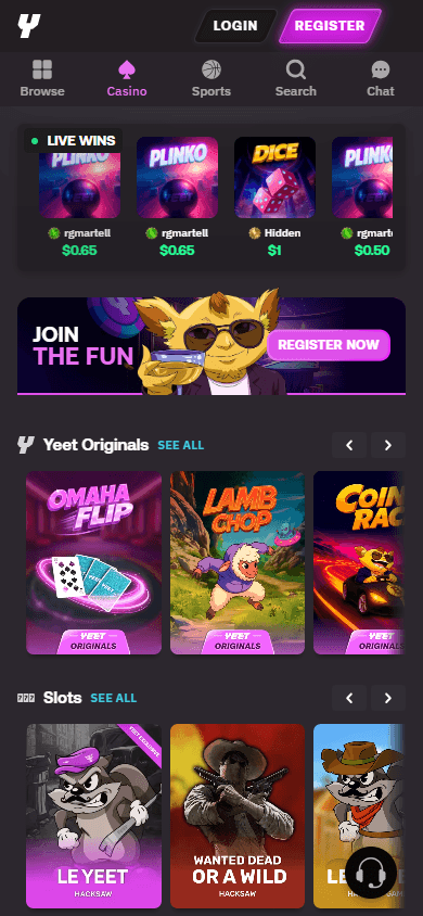 yeet_casino_homepage_mobile
