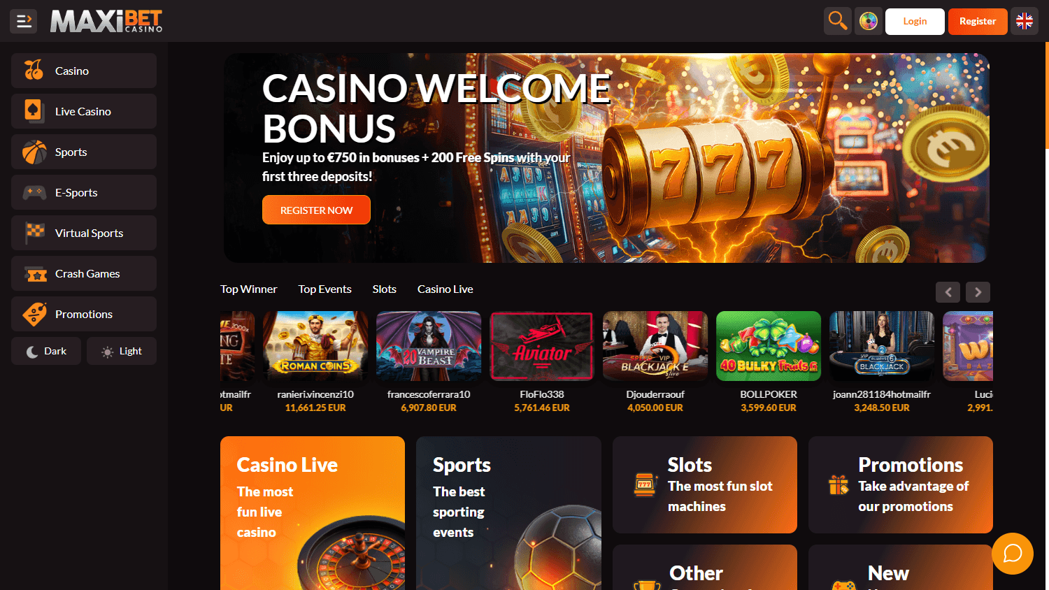 maxibet_casino_homepage_desktop