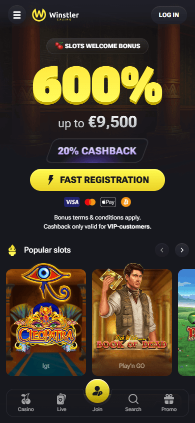 Winstler_Casino_homepage_mobile