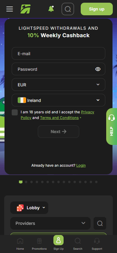 FastPay_Casino_homepage_mobile