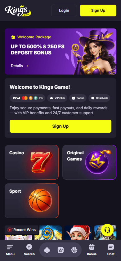 Kings_Game_Casino_homepage_mobile
