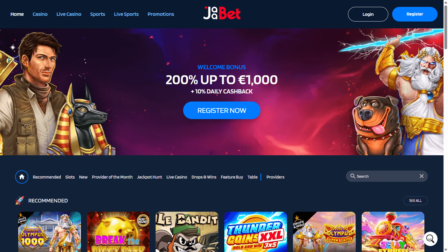 JaaBet_Casino_homepage_desktop